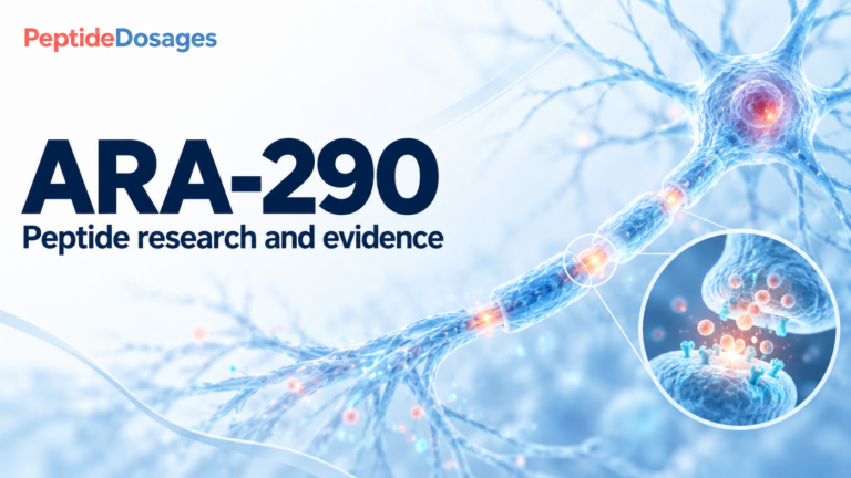ARA-290: peptide research and evidence. Conceptual scientific illustration.