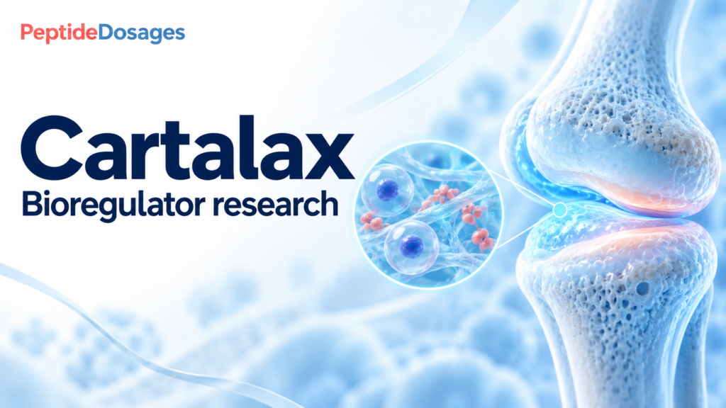 Cartalax: bioregulator research. Conceptual scientific illustration.