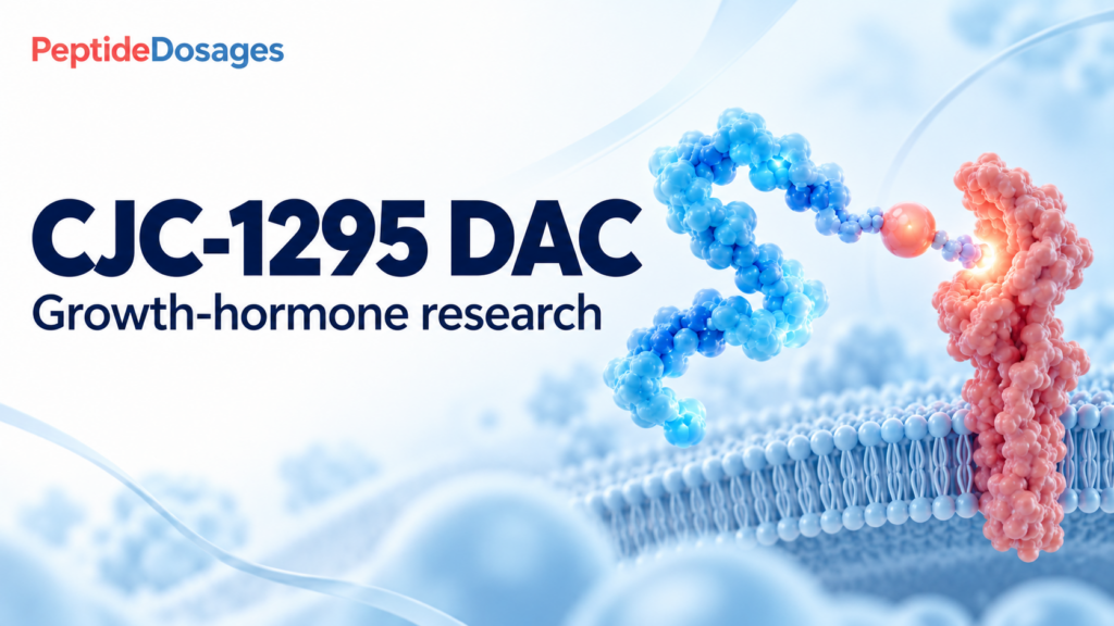 CJC-1295 DAC: growth-hormone research. Conceptual scientific illustration.