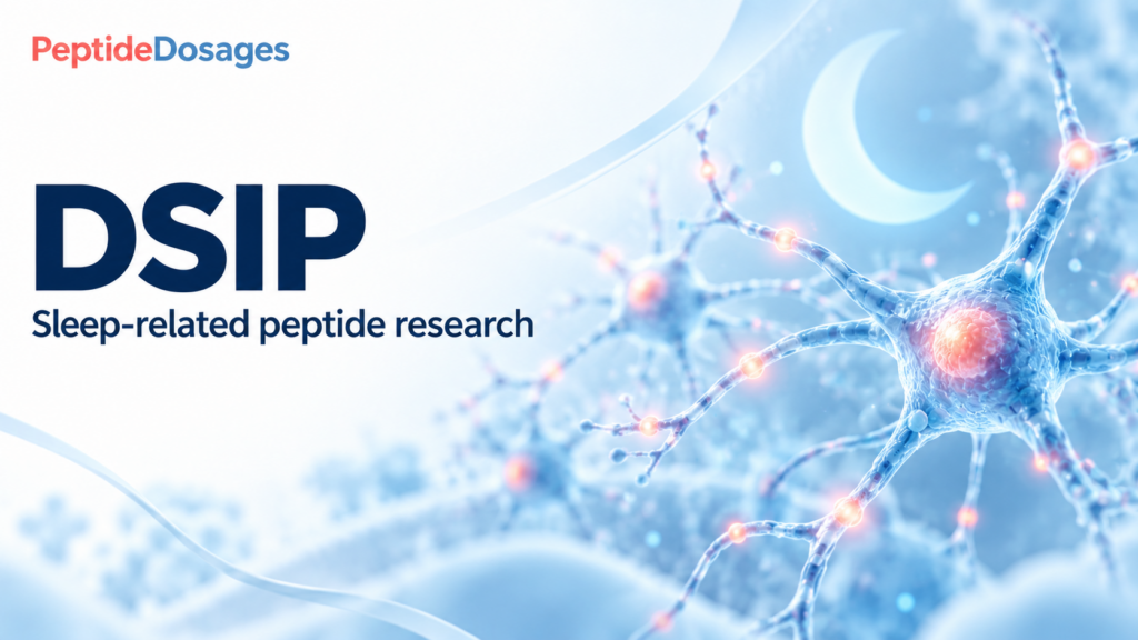 DSIP: sleep-related peptide research. Conceptual scientific illustration.