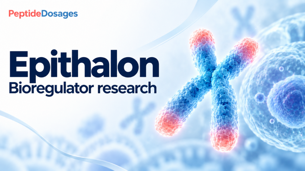 Epithalon: bioregulator research. Conceptual scientific illustration.