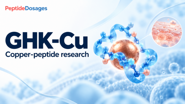 GHK-Cu: copper-peptide research. Conceptual scientific illustration.