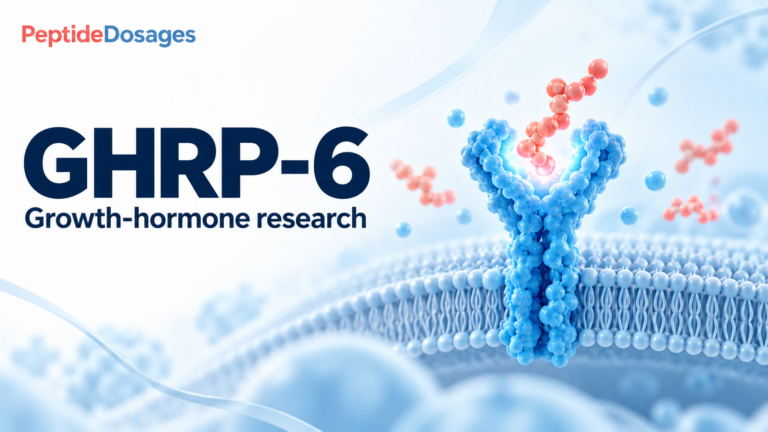 GHRP-6: growth-hormone research. Conceptual scientific illustration.