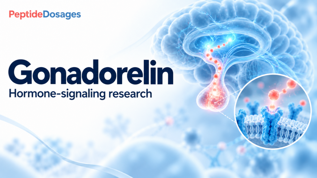 Gonadorelin: hormone-signaling research. Conceptual scientific illustration.