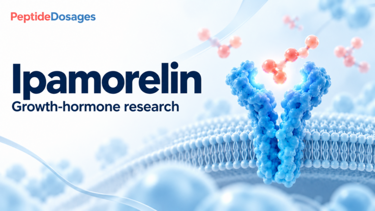 Ipamorelin: growth-hormone research. Conceptual scientific illustration.