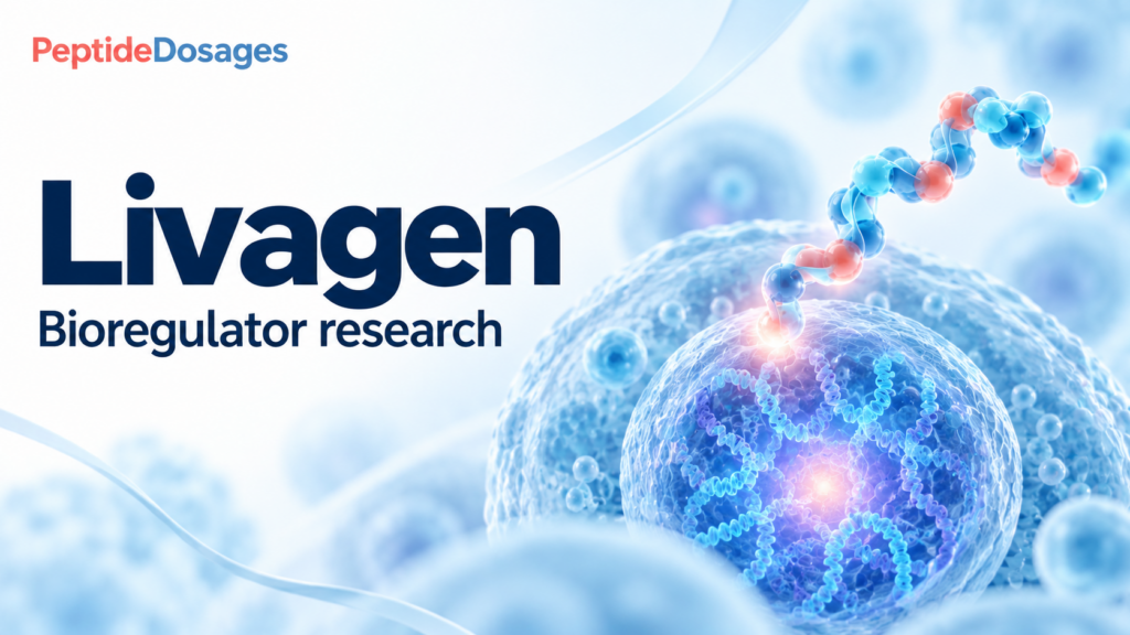 Livagen: bioregulator research. Conceptual scientific illustration.