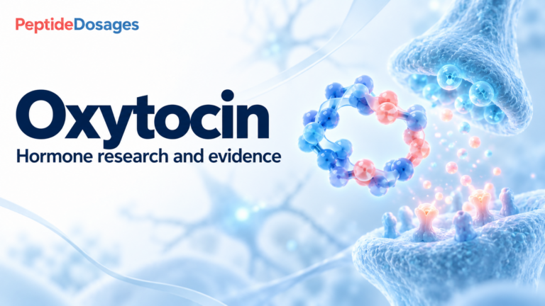Oxytocin: hormone research and evidence. Conceptual scientific illustration.