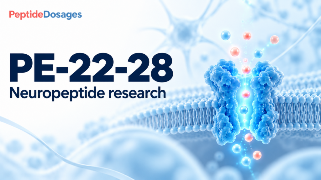 PE-22-28: neuropeptide research. Conceptual scientific illustration.