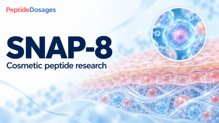 SNAP-8: cosmetic peptide research. Conceptual scientific illustration.