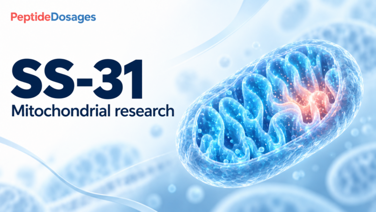 SS-31: mitochondrial research. Conceptual scientific illustration.