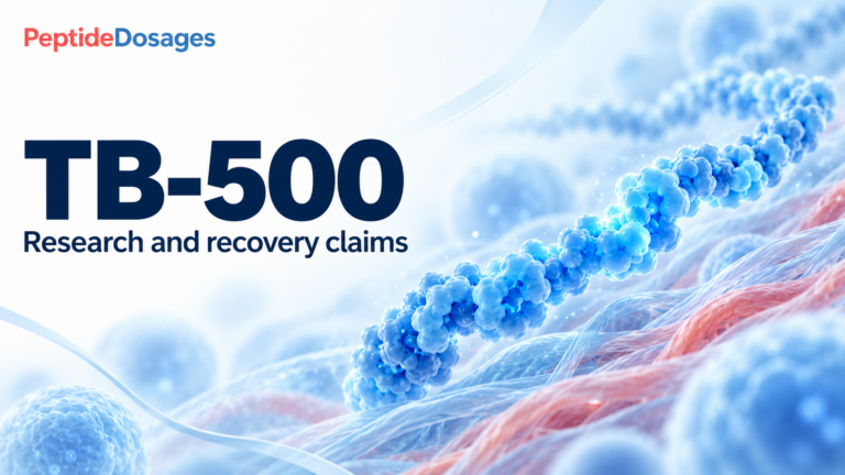 TB-500: research and recovery claims. Conceptual scientific illustration.