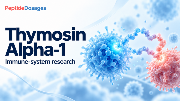 Thymosin Alpha-1: immune-system research. Conceptual scientific illustration.