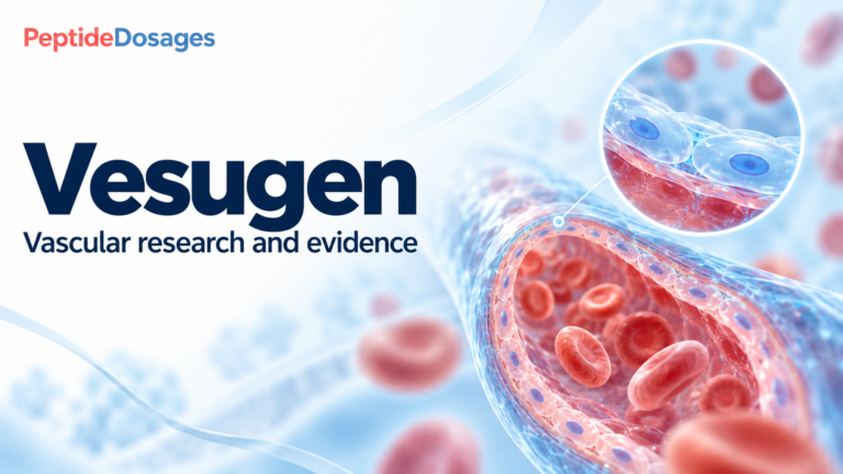 Vesugen: vascular research and evidence. Conceptual scientific illustration.