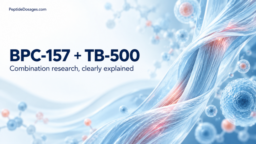 BPC-157 and TB-500 research overview with abstract tissue illustration.