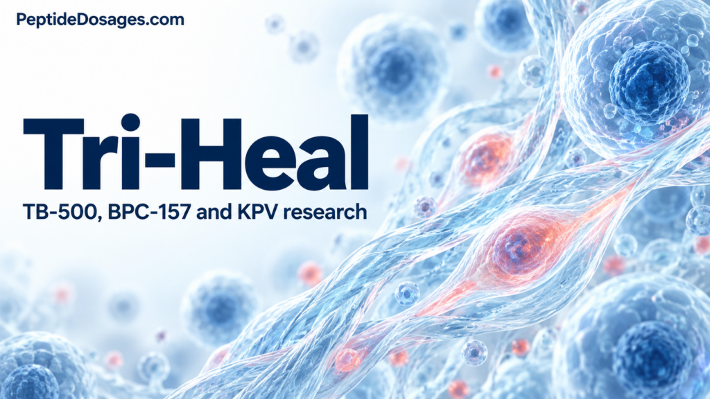 Tri-Heal overview with abstract cells and tissue fibers.